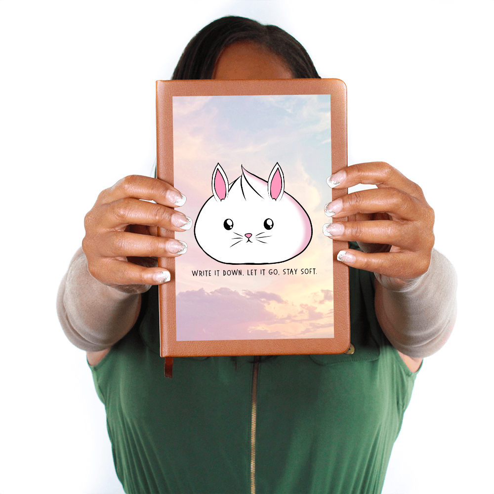 Stay Soft Bunny Journal – “Write It Down, Let It Go” Self Care Notebook