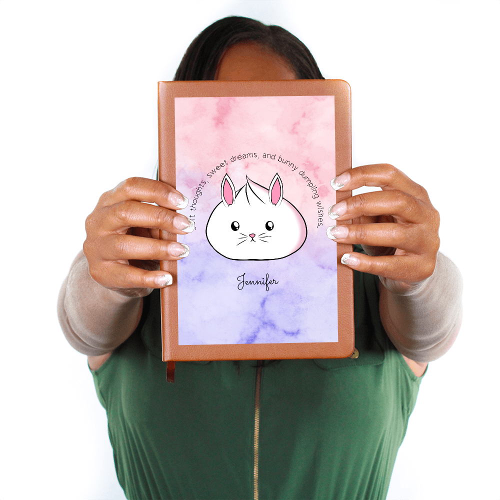 Personalized Cute Bunny Dumpling Journal, Kawaii Self Care Notebook