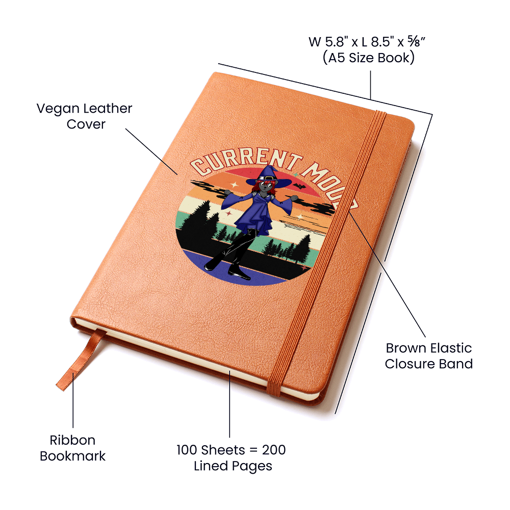 Current Mood Chiweenie Witch Graphic Leather Journal