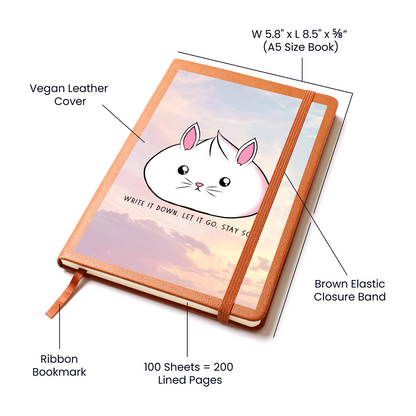 Stay Soft Bunny Journal – “Write It Down, Let It Go” Self Care Notebook