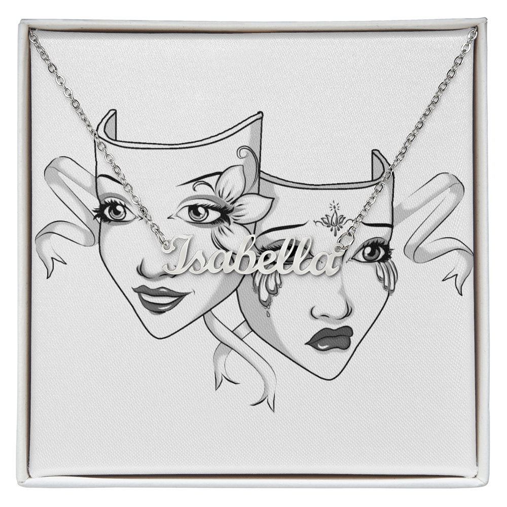 Name Necklace w/Drama Mask Box Art