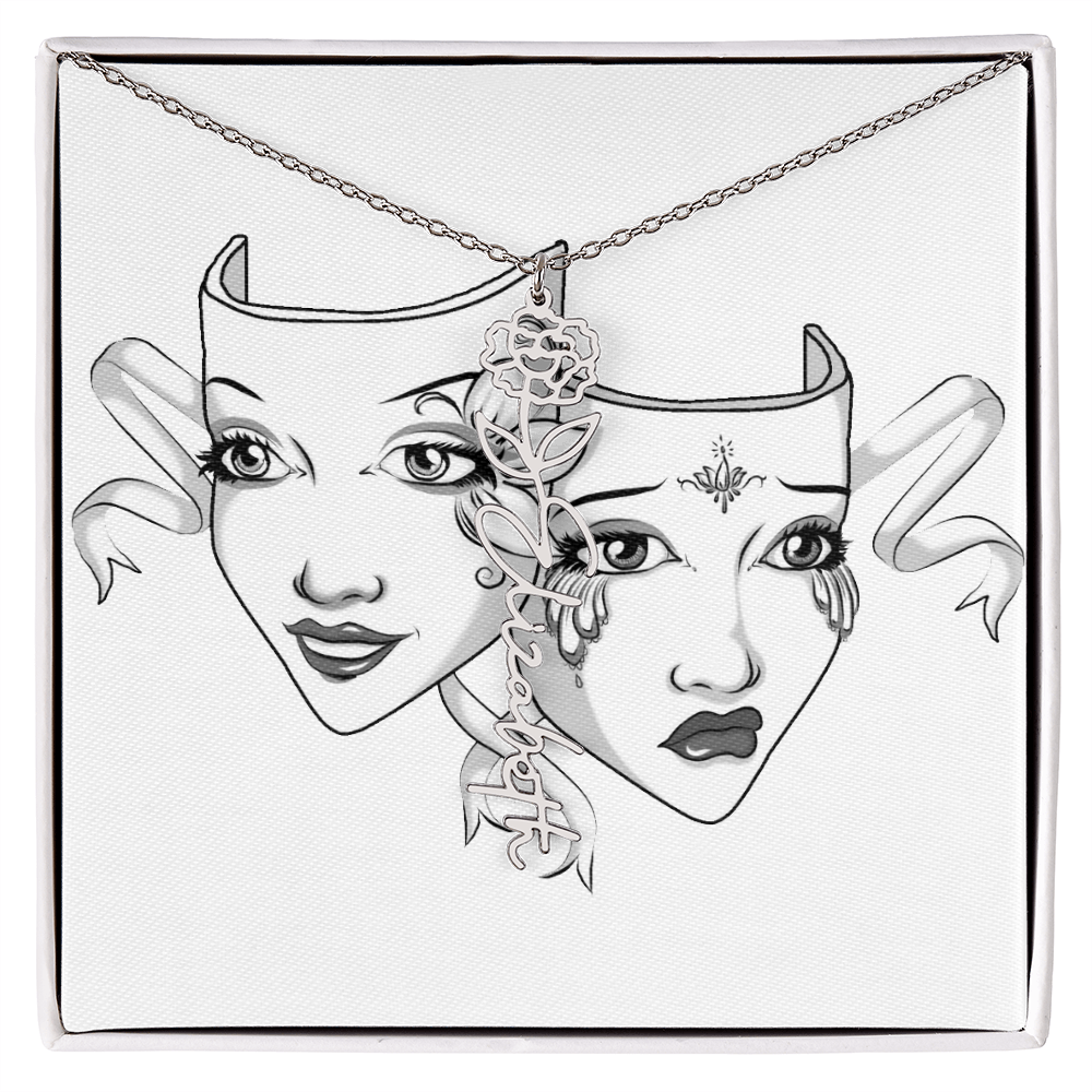 Flower Name Necklace w/Drama Mask Box Art
