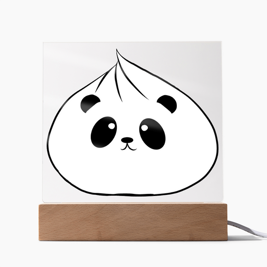 Panda Dumpling LED Acrylic Plaque – Kawaii Esquire Square Light-Up Sign