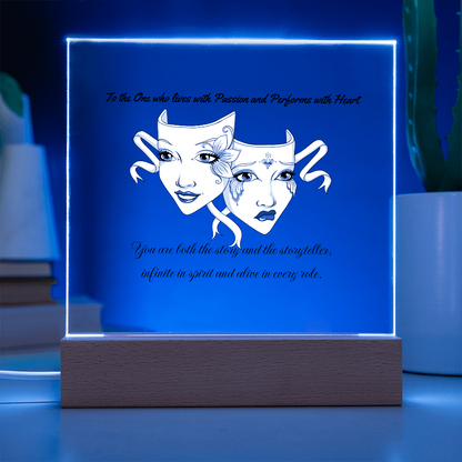 Drama Mask LED Acrylic Plaque – Inspirational Theatre Decor for Actors, Performers