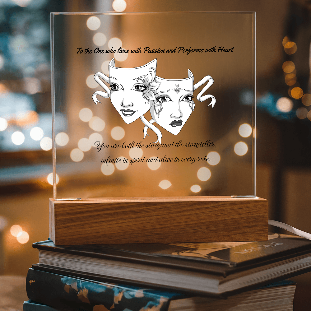 Drama Mask LED Acrylic Plaque – Inspirational Theatre Decor for Actors, Performers
