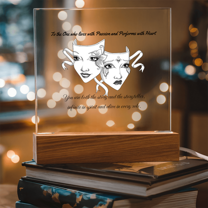 Drama Mask LED Acrylic Plaque – Inspirational Theatre Decor for Actors, Performers