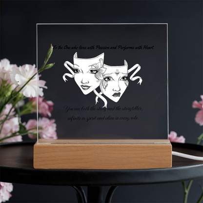 Drama Mask LED Acrylic Plaque – Inspirational Theatre Decor for Actors, Performers