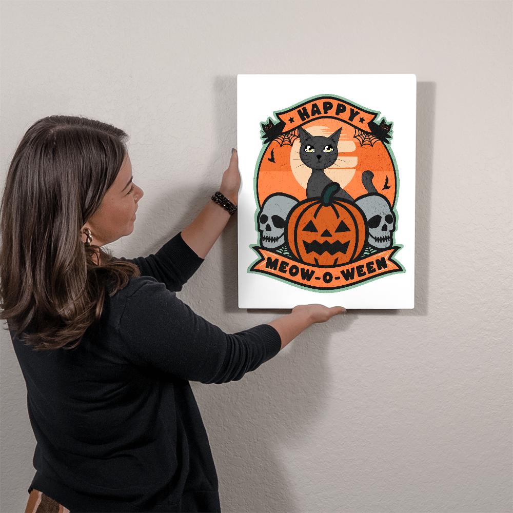 Happy Meow-o-Ween Metal Wall Art