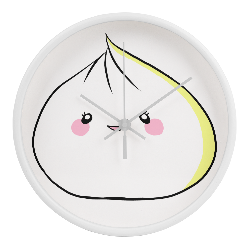 Sweet Dumpling Wall Clock – 10” Kawaii Wood Frame Clock for Cute Kitchen, Nursery, or Bedroom