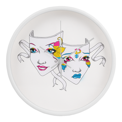 Pansexuality Pride Comedy Tragedy Mask Wall Clock