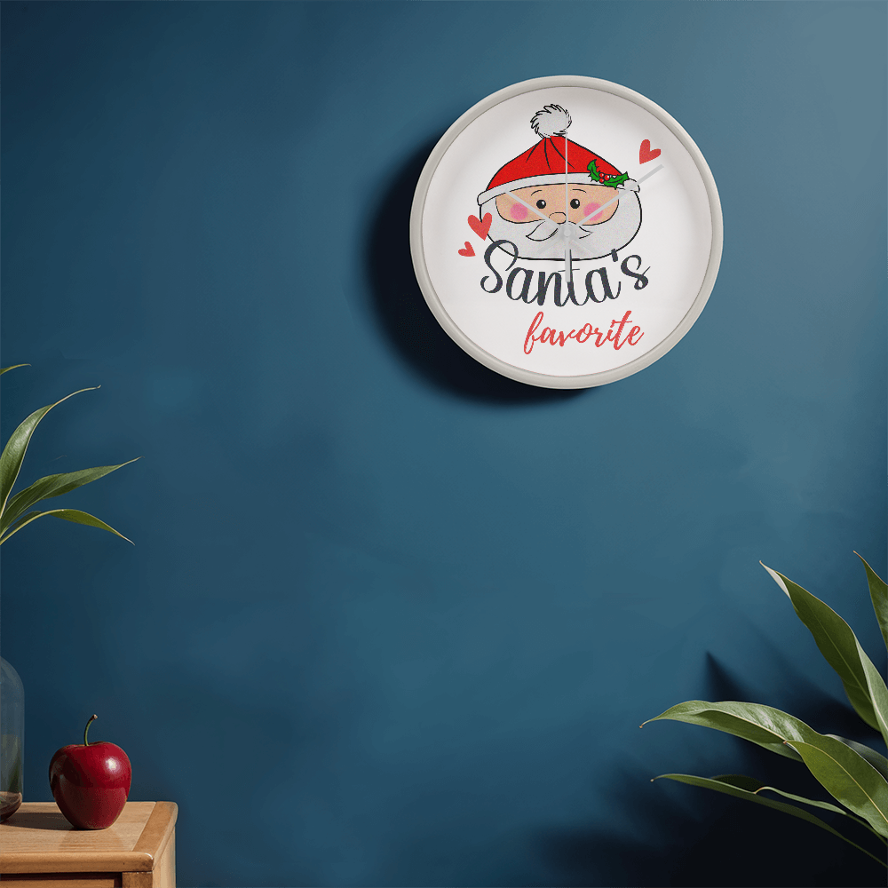 Santa's Favorite 10” Wood Wall Clock – Cute Christmas Dumpling Design