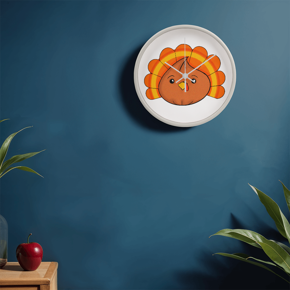 Turkey Dumpling Wall Clock – Cute Kawaii Thanksgiving Clock