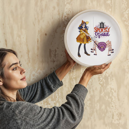 Spooky Squad Witch & Spider Wall Clock