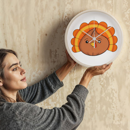 Turkey Dumpling Wall Clock – Cute Kawaii Thanksgiving Clock