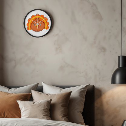 Turkey Dumpling Wall Clock – Cute Kawaii Thanksgiving Clock