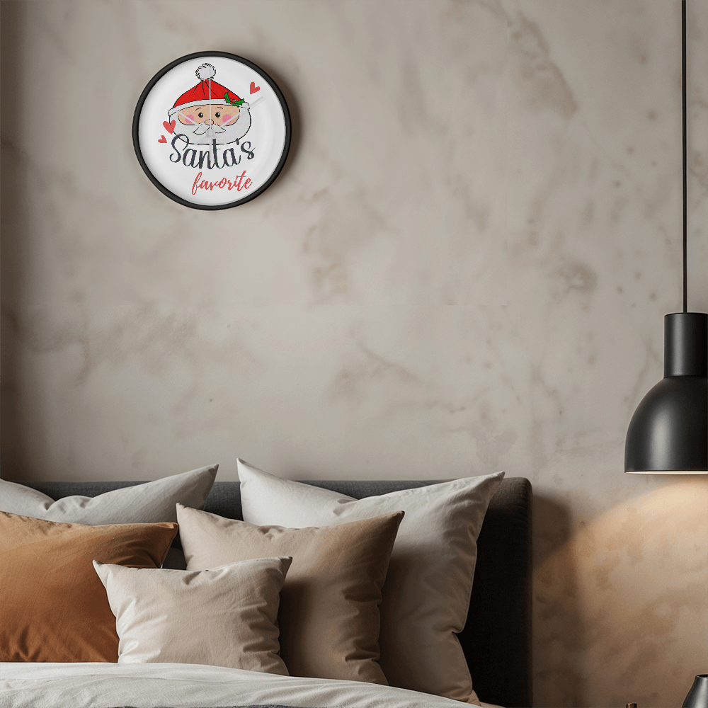 Santa's Favorite 10” Wood Wall Clock – Cute Christmas Dumpling Design