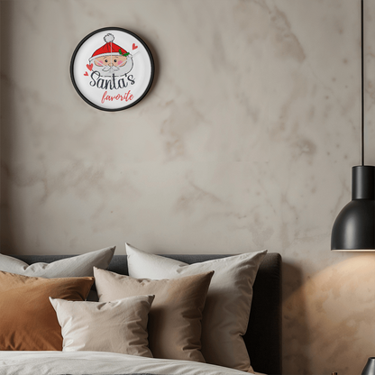 Santa's Favorite 10” Wood Wall Clock – Cute Christmas Dumpling Design