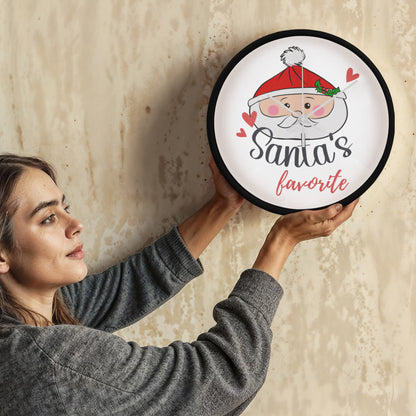Santa's Favorite 10” Wood Wall Clock – Cute Christmas Dumpling Design