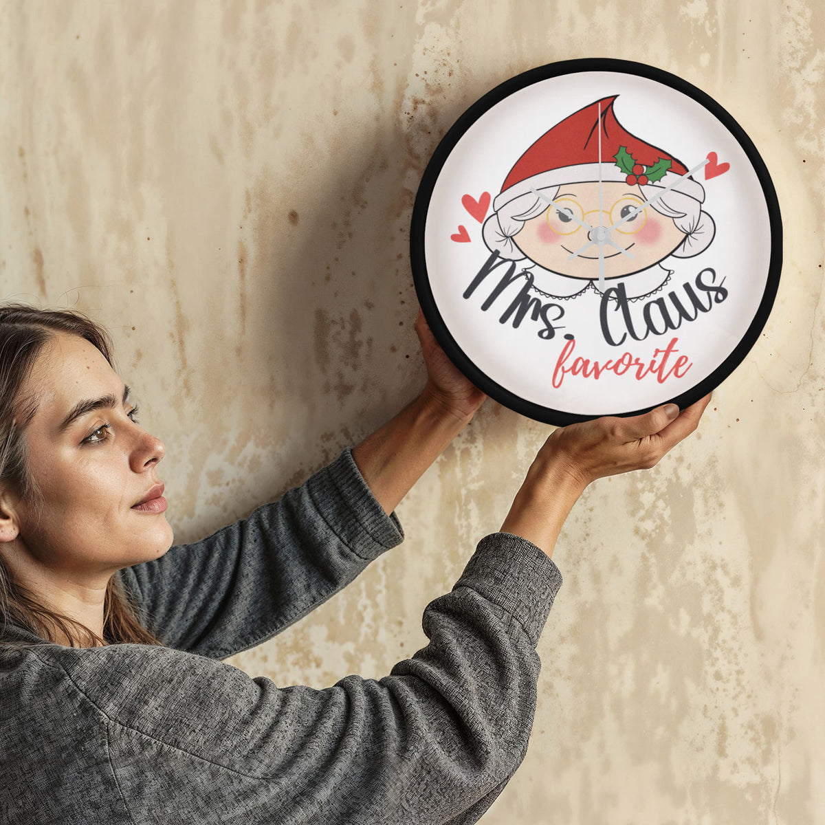 Mrs. Claus's Favorite 10” Wood Wall Clock
