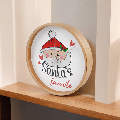 Santa's Favorite 10” Wood Wall Clock – Cute Christmas Dumpling Design