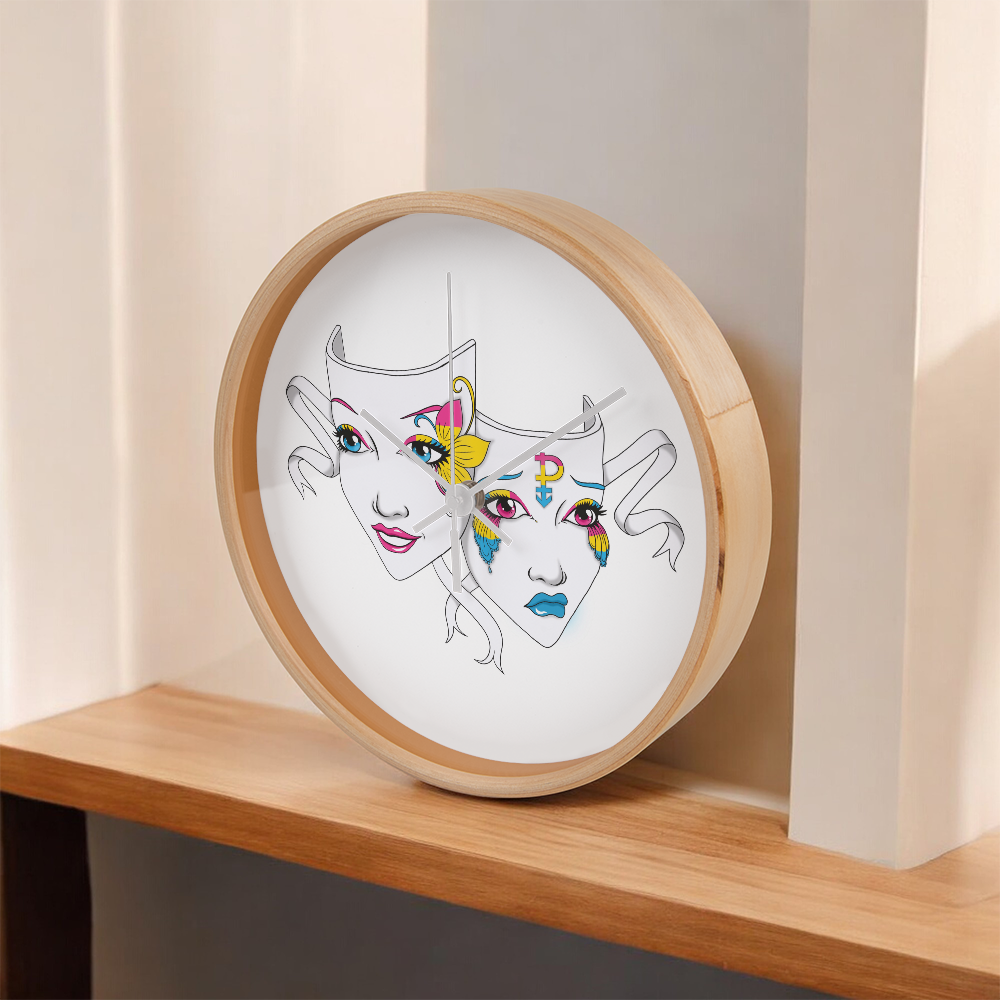 Pansexuality Pride Comedy Tragedy Mask Wall Clock