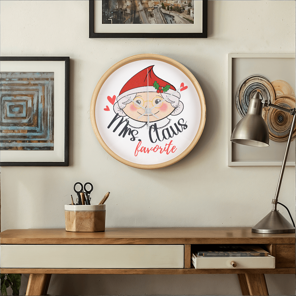 Mrs. Claus's Favorite 10” Wood Wall Clock