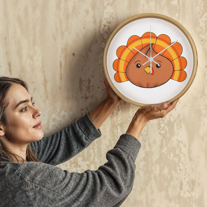 Turkey Dumpling Wall Clock – Cute Kawaii Thanksgiving Clock