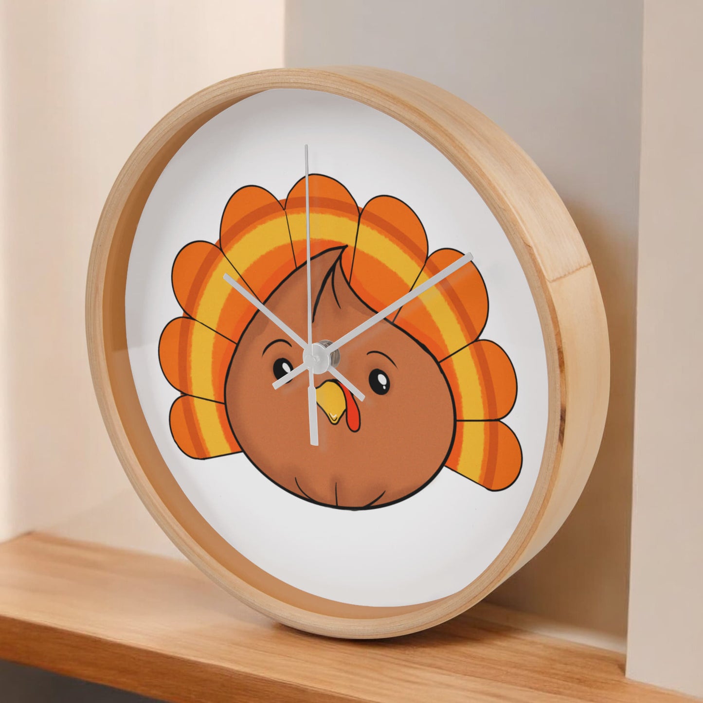 Turkey Dumpling Wall Clock – Cute Kawaii Thanksgiving Clock