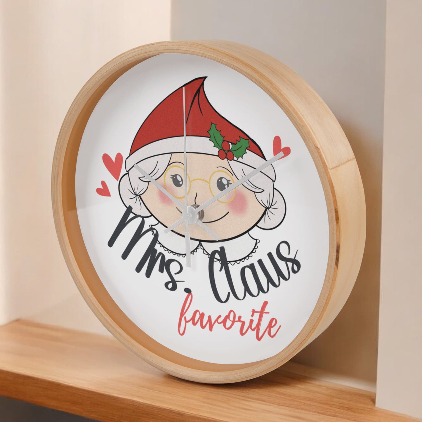 Mrs. Claus's Favorite 10” Wood Wall Clock
