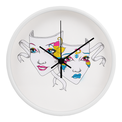 Pansexuality Pride Comedy Tragedy Mask Wall Clock