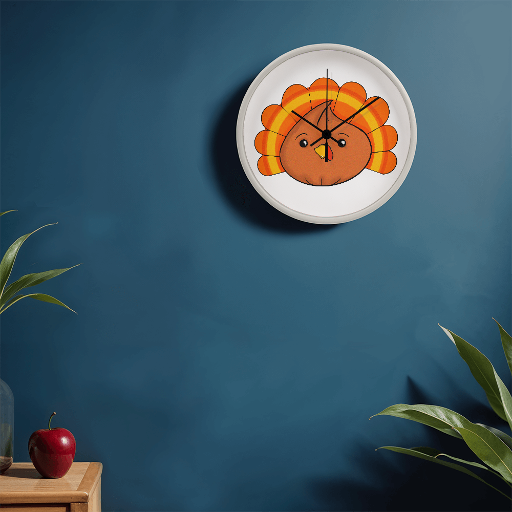 Turkey Dumpling Wall Clock – Cute Kawaii Thanksgiving Clock
