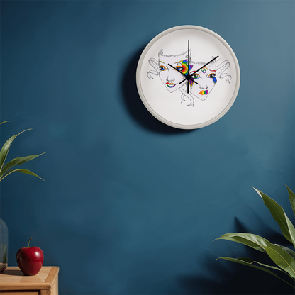 Gay Pride Comedy Tragedy Theatre Mask Wall Clock