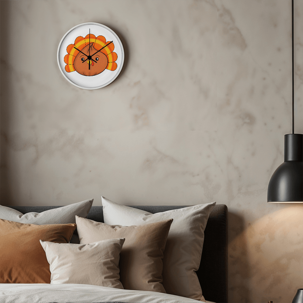 Turkey Dumpling Wall Clock – Cute Kawaii Thanksgiving Clock