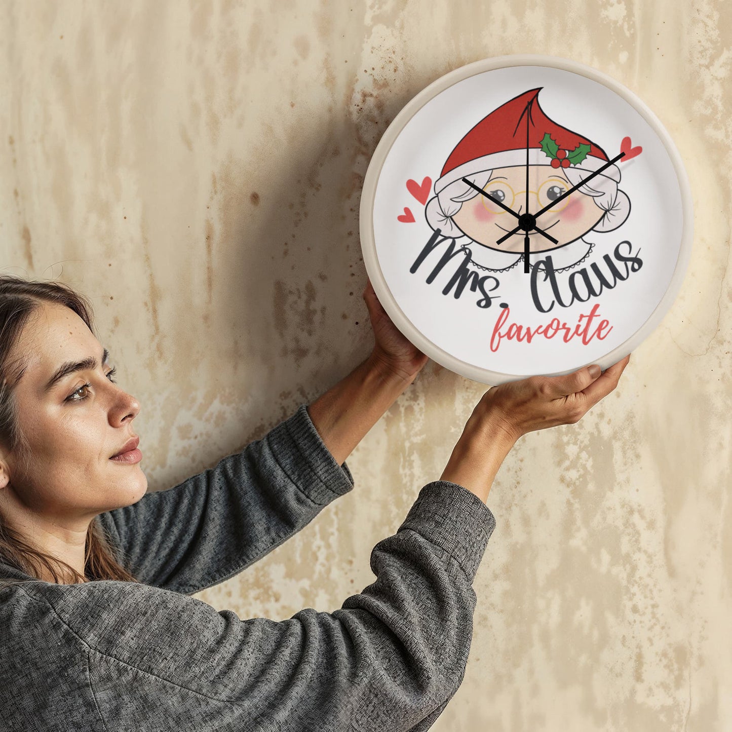 Mrs. Claus's Favorite 10” Wood Wall Clock