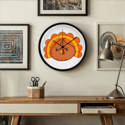 Turkey Dumpling Wall Clock – Cute Kawaii Thanksgiving Clock