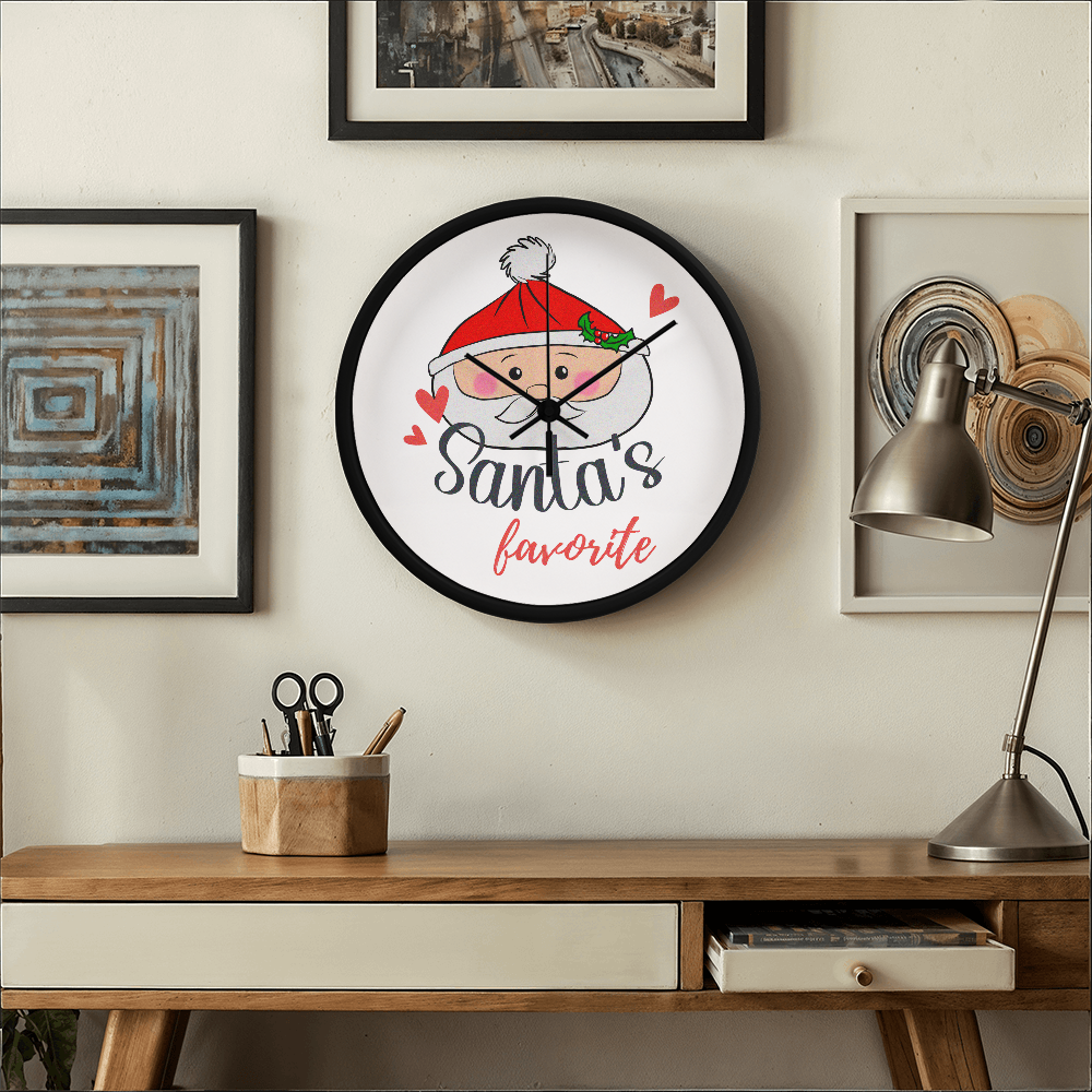 Santa's Favorite 10” Wood Wall Clock – Cute Christmas Dumpling Design