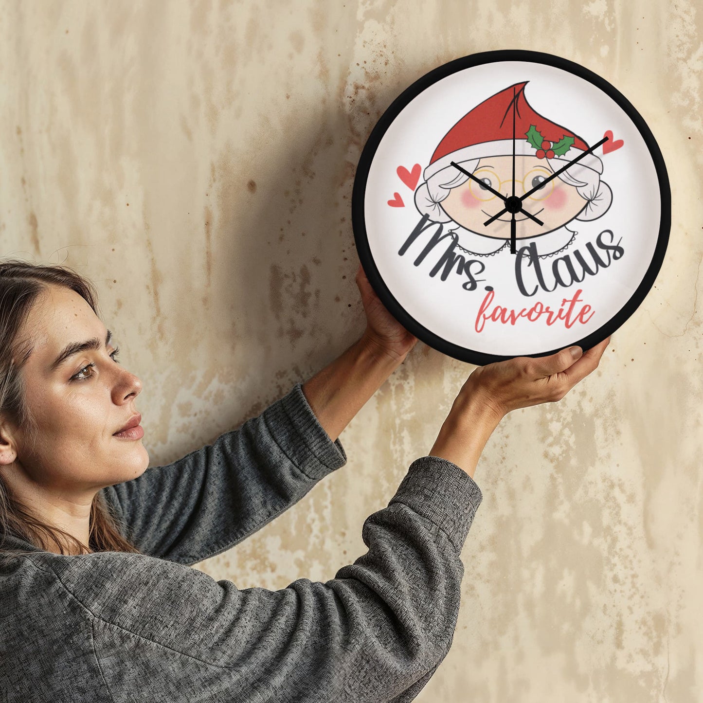 Mrs. Claus's Favorite 10” Wood Wall Clock