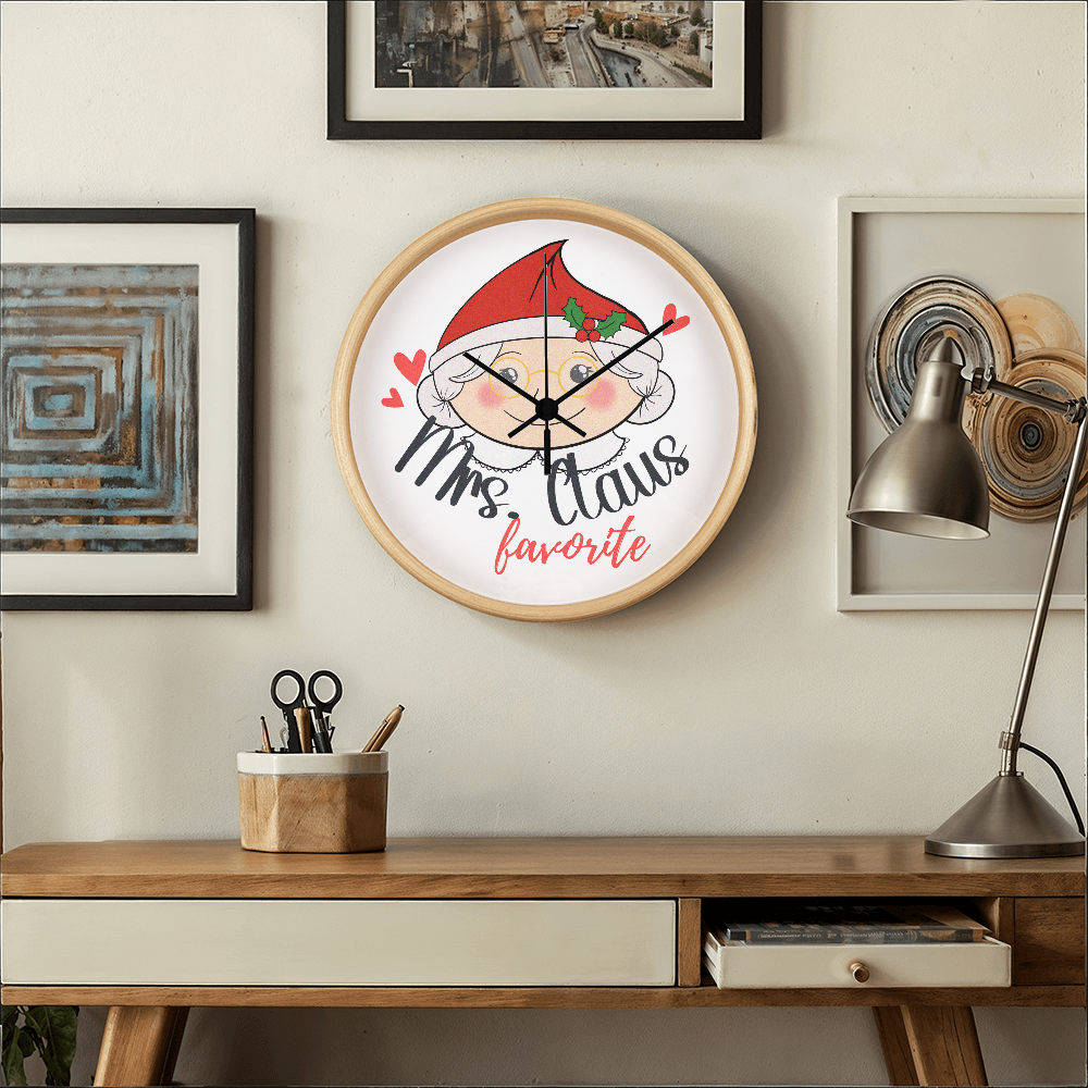 Mrs. Claus's Favorite 10” Wood Wall Clock