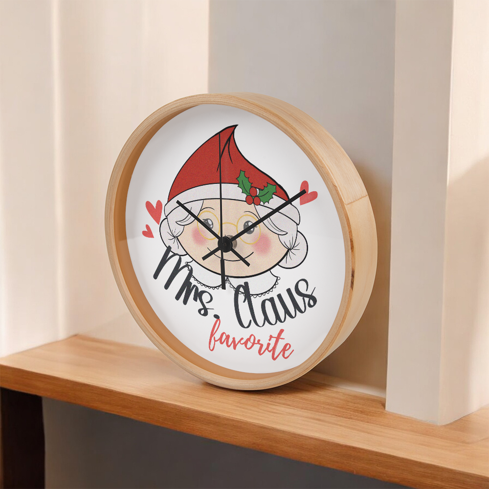Mrs. Claus's Favorite 10” Wood Wall Clock