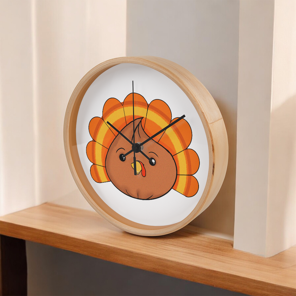 Turkey Dumpling Wall Clock – Cute Kawaii Thanksgiving Clock