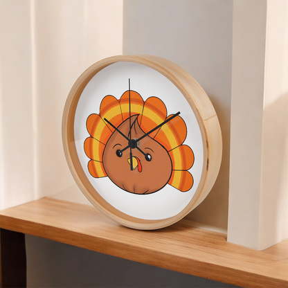 Turkey Dumpling Wall Clock – Cute Kawaii Thanksgiving Clock