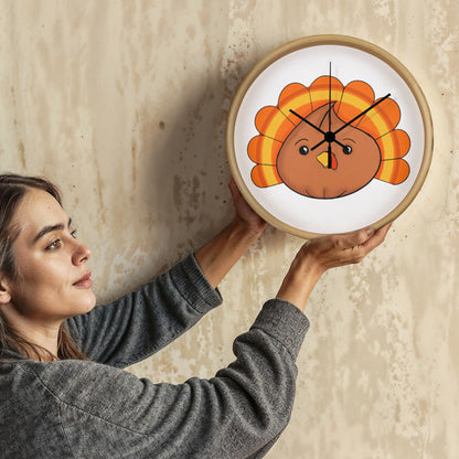 Turkey Dumpling Wall Clock – Cute Kawaii Thanksgiving Clock