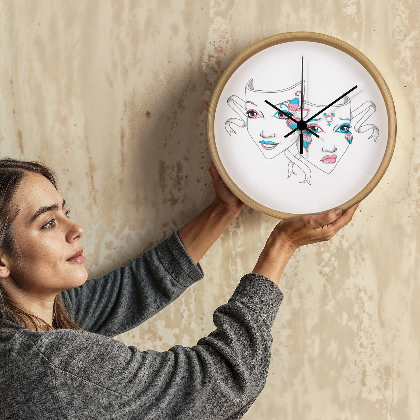 Trans Pride Wall Clock
