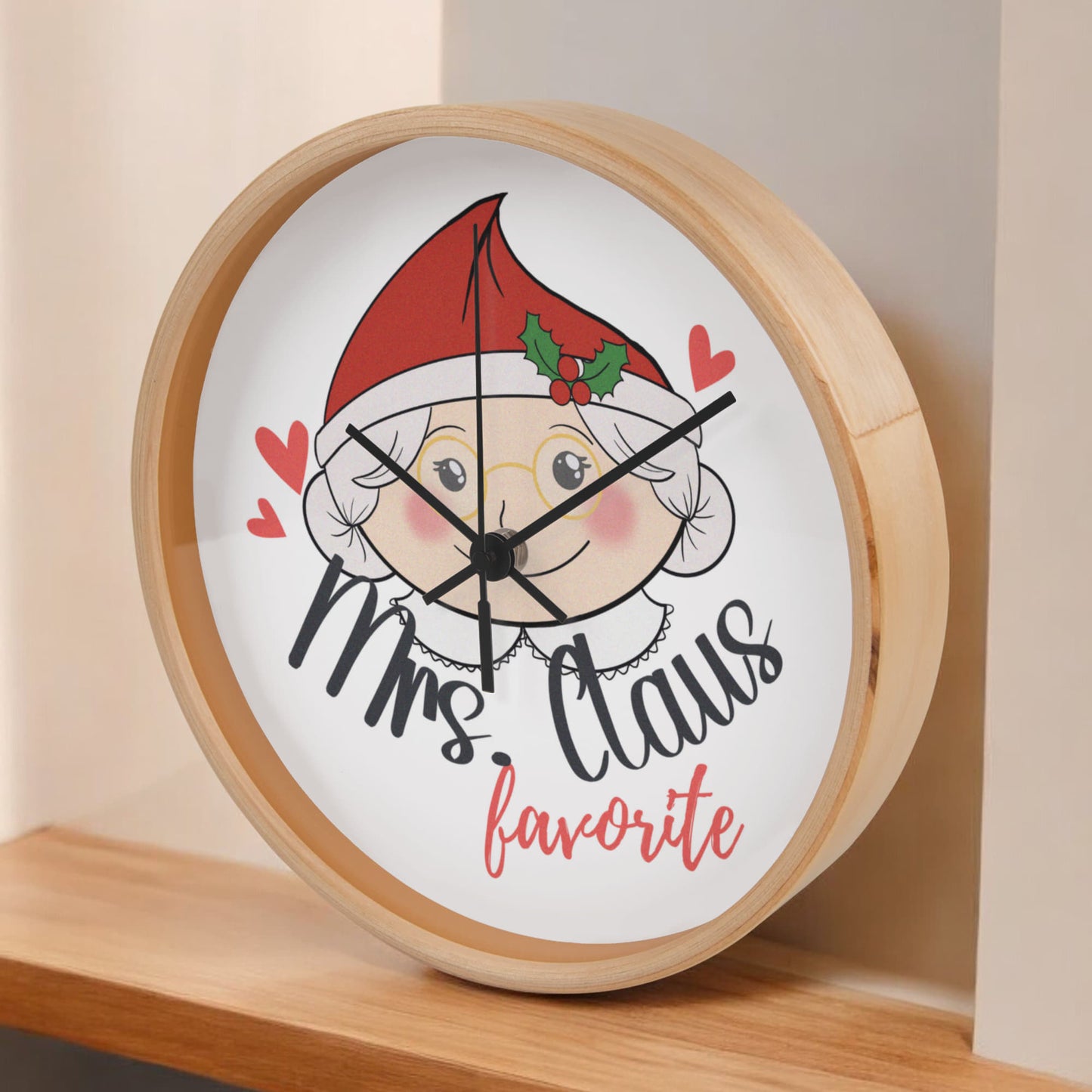 Mrs. Claus's Favorite 10” Wood Wall Clock
