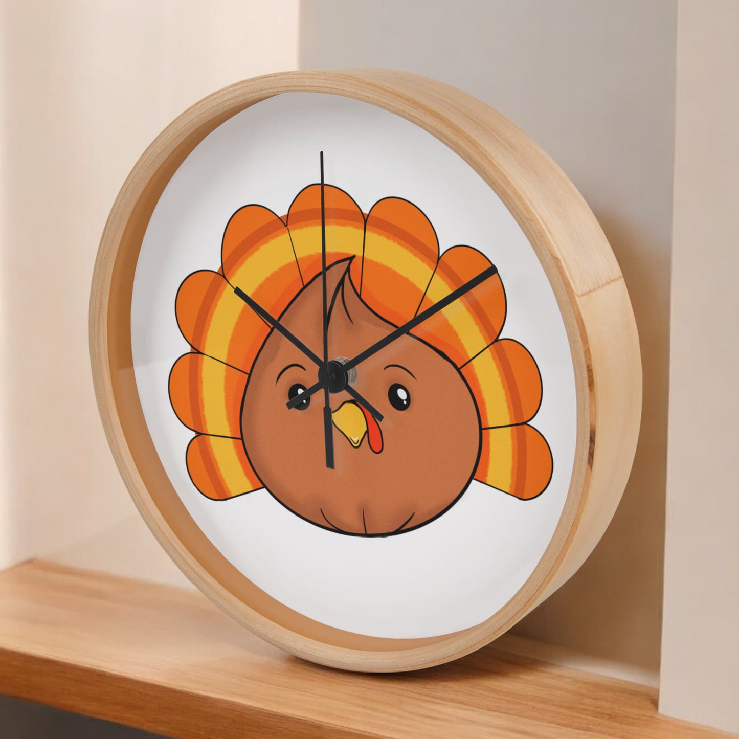 Turkey Dumpling Wall Clock – Cute Kawaii Thanksgiving Clock