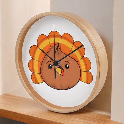 Turkey Dumpling Wall Clock – Cute Kawaii Thanksgiving Clock