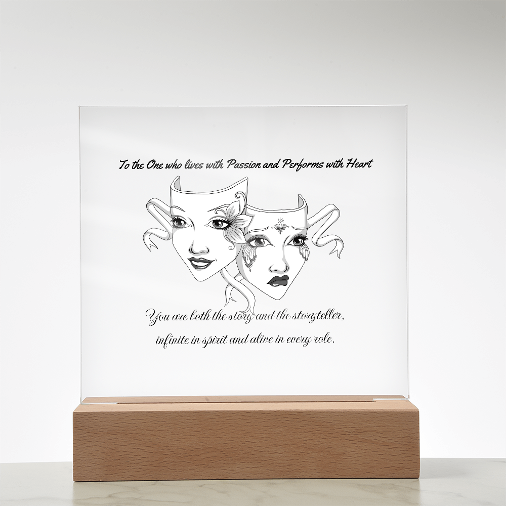 Drama Mask LED Acrylic Plaque – Inspirational Theatre Decor for Actors, Performers