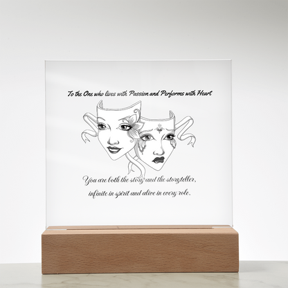 Drama Mask LED Acrylic Plaque – Inspirational Theatre Decor for Actors, Performers