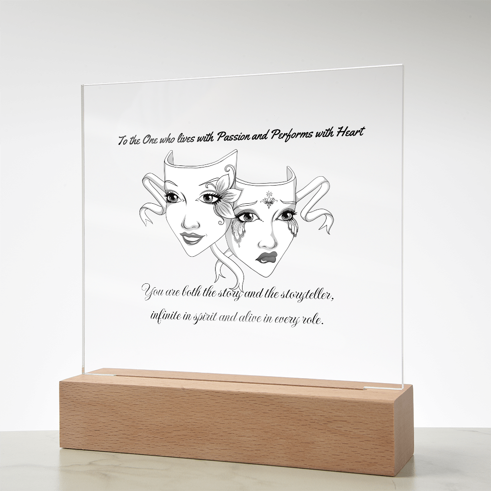 Drama Mask LED Acrylic Plaque – Inspirational Theatre Decor for Actors, Performers
