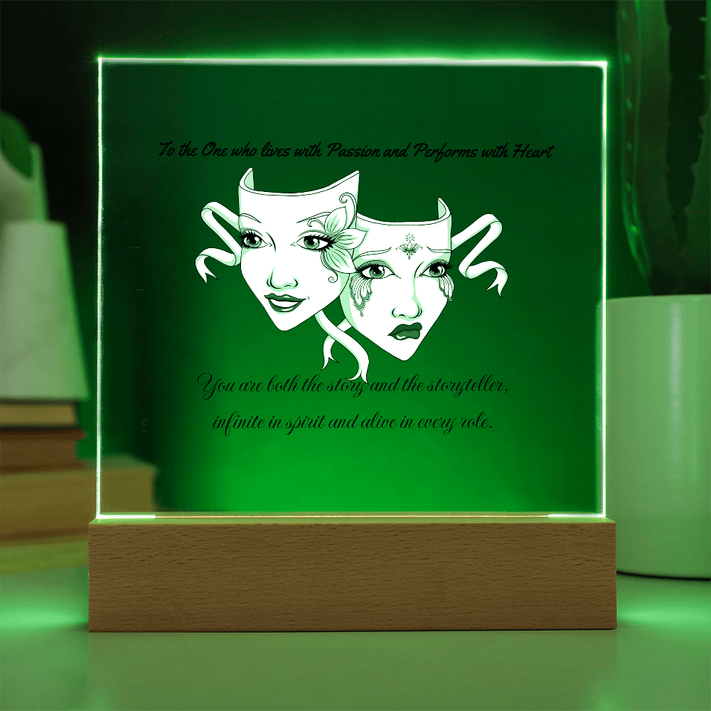 Drama Mask LED Acrylic Plaque – Inspirational Theatre Decor for Actors, Performers
